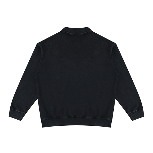 Unisex Vintage Wash Collared Sweatshirt 320GSM