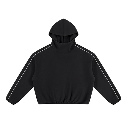 Unisex Boxy Piping Fleece Hoodie
