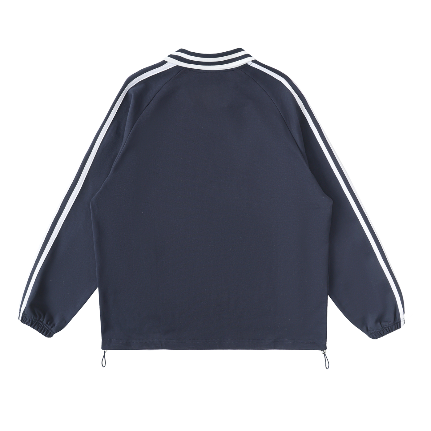 Waran Contrast Striped Lapel Collar Sweatshirt