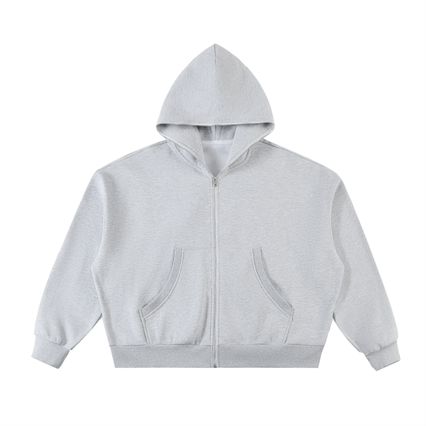 Waran Men’s Fleeced Full-Zip Boxy Hoodie
