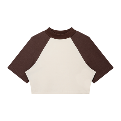 Women’s Color Block Raglan Crop T-Shirt