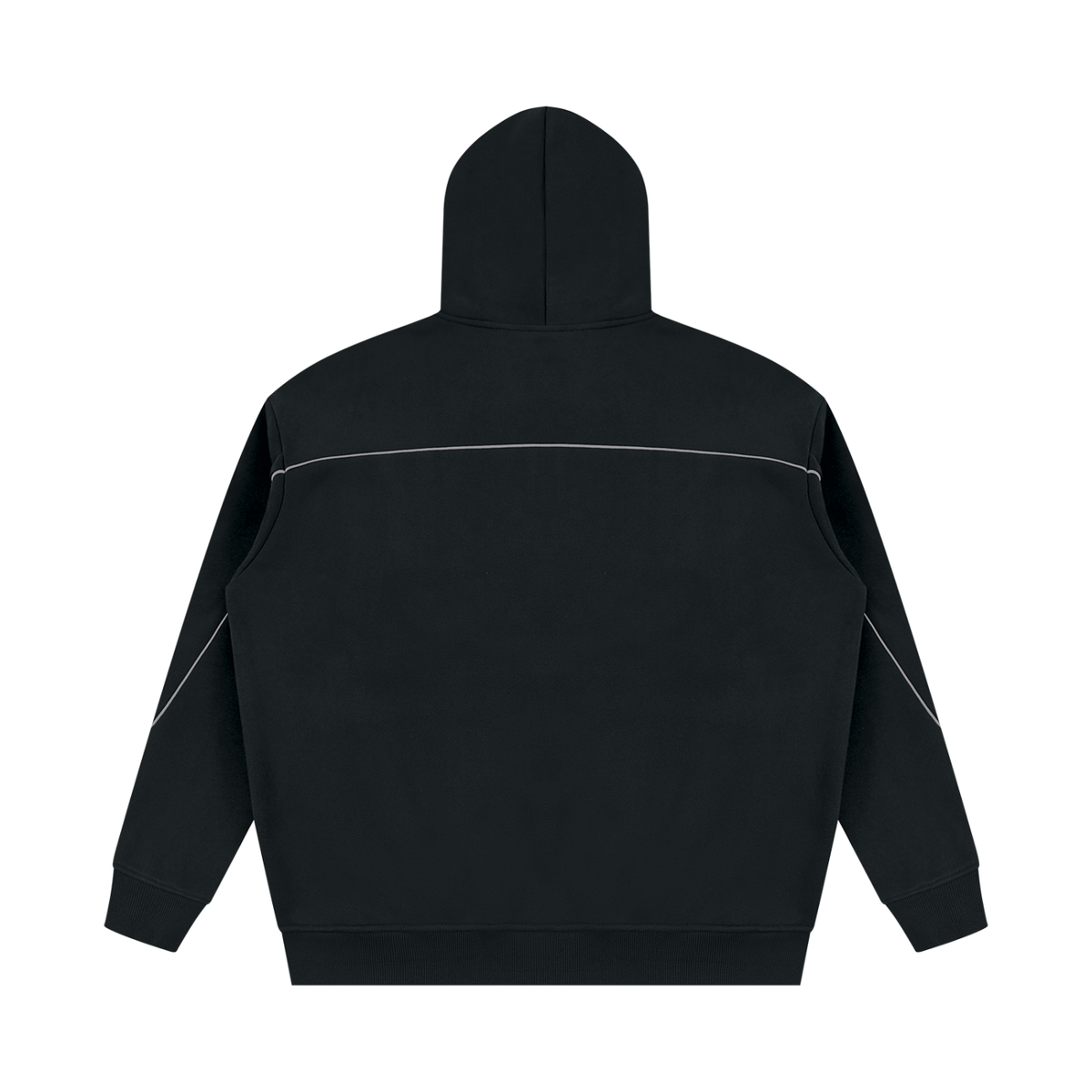 Unisex Oversized Piping Fleece Hoodie