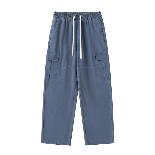 Waran Drawstring Waist Straight-Leg Cargo Pants 300GSM