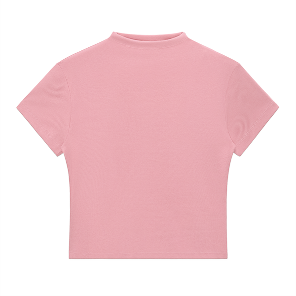 T-shirt ajusté à col montant pour femme
