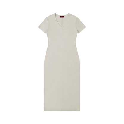 Women's V-Neck Short Sleeve Maxi Dress