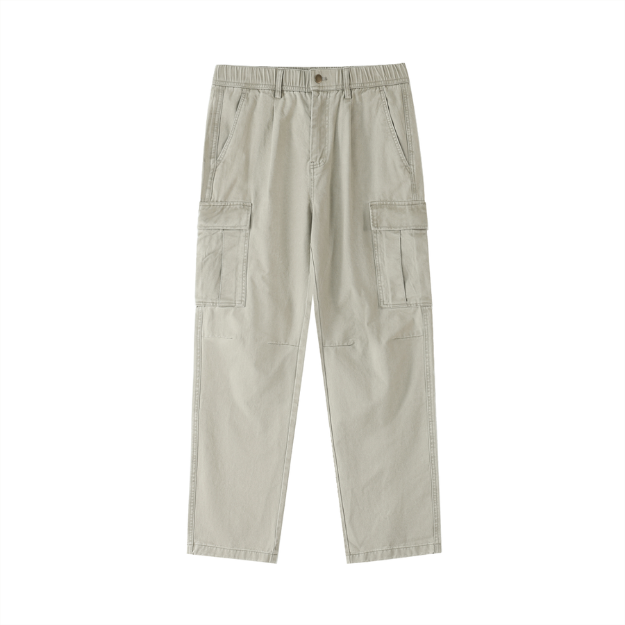 Waran Cotton Elastic-Waist Cargo Pants 300GSM