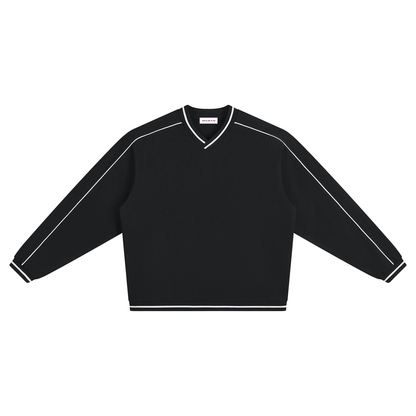 Unisex Color Block V-Neck Sweatshirt