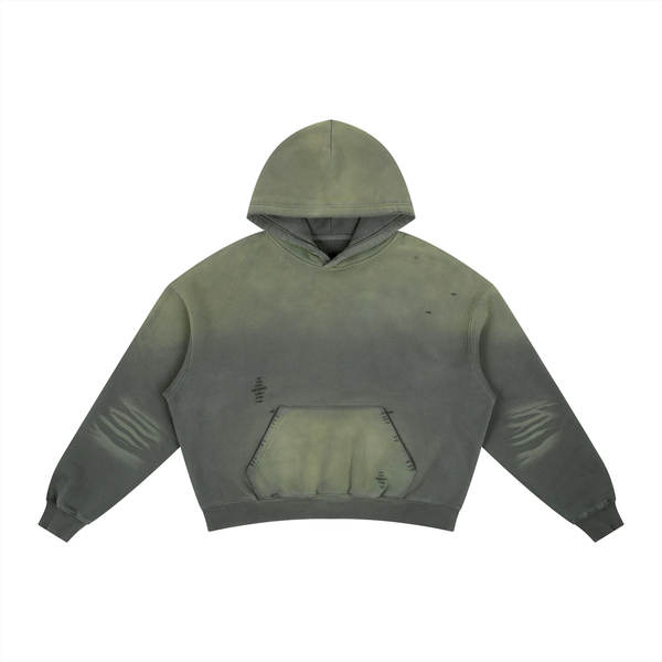 Waran Frayed Sunfade Boxy Fleece Hoodie 400GSM