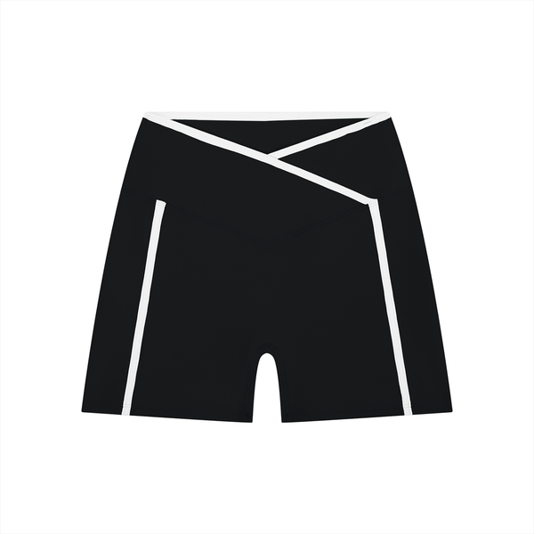 Short de yoga taille haute color block 220 GSM pour femme