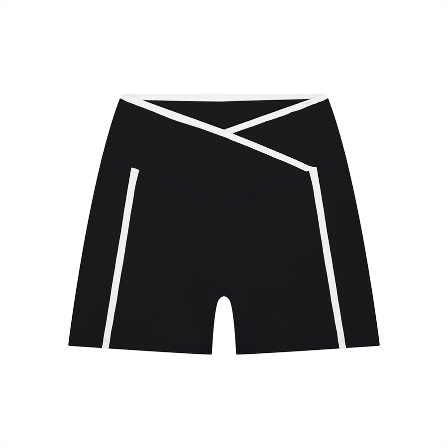 Waran Women’s High Rise Color Block Yoga Shorts 220GSM