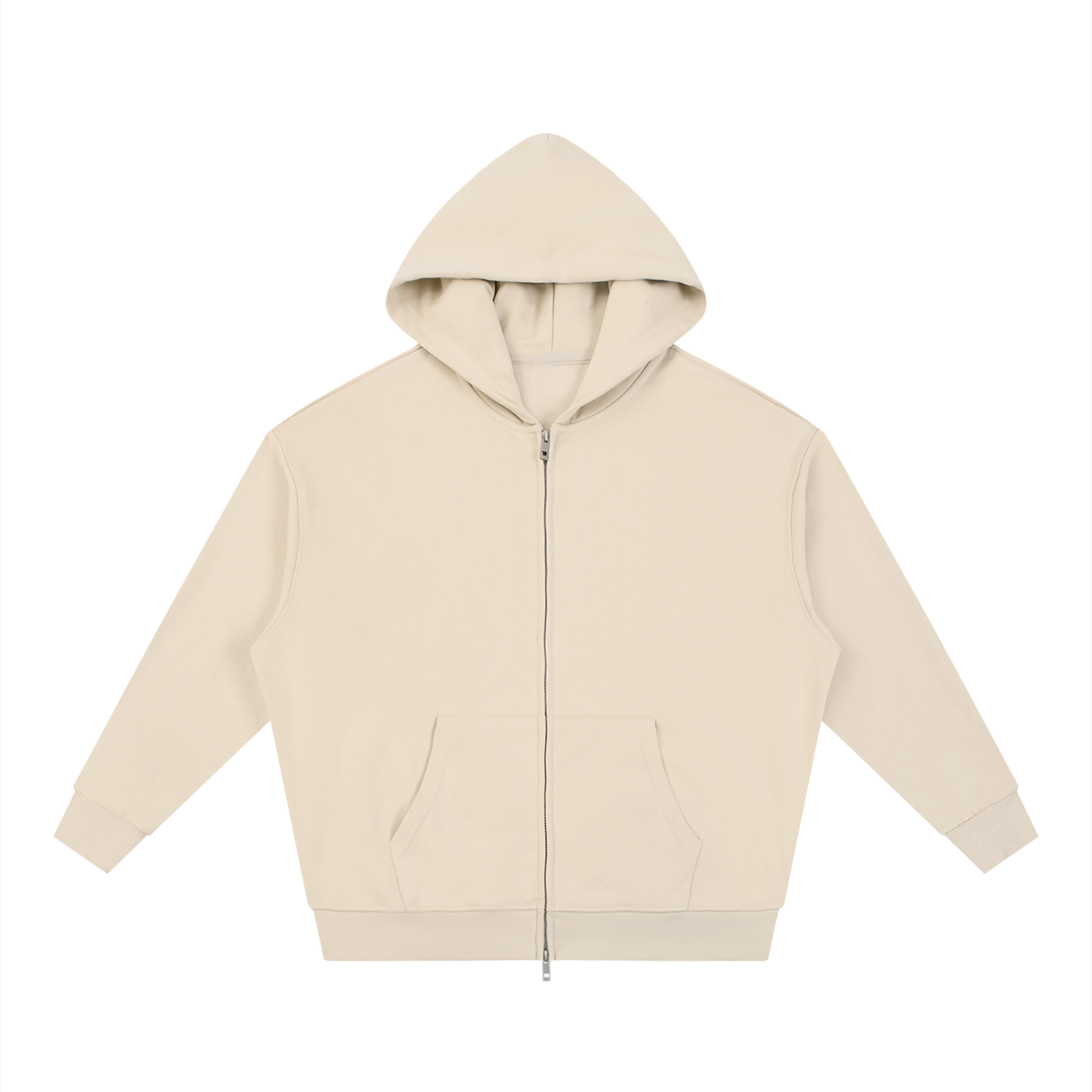 Waran Unisex Loose Solid Full Zip Hoodie