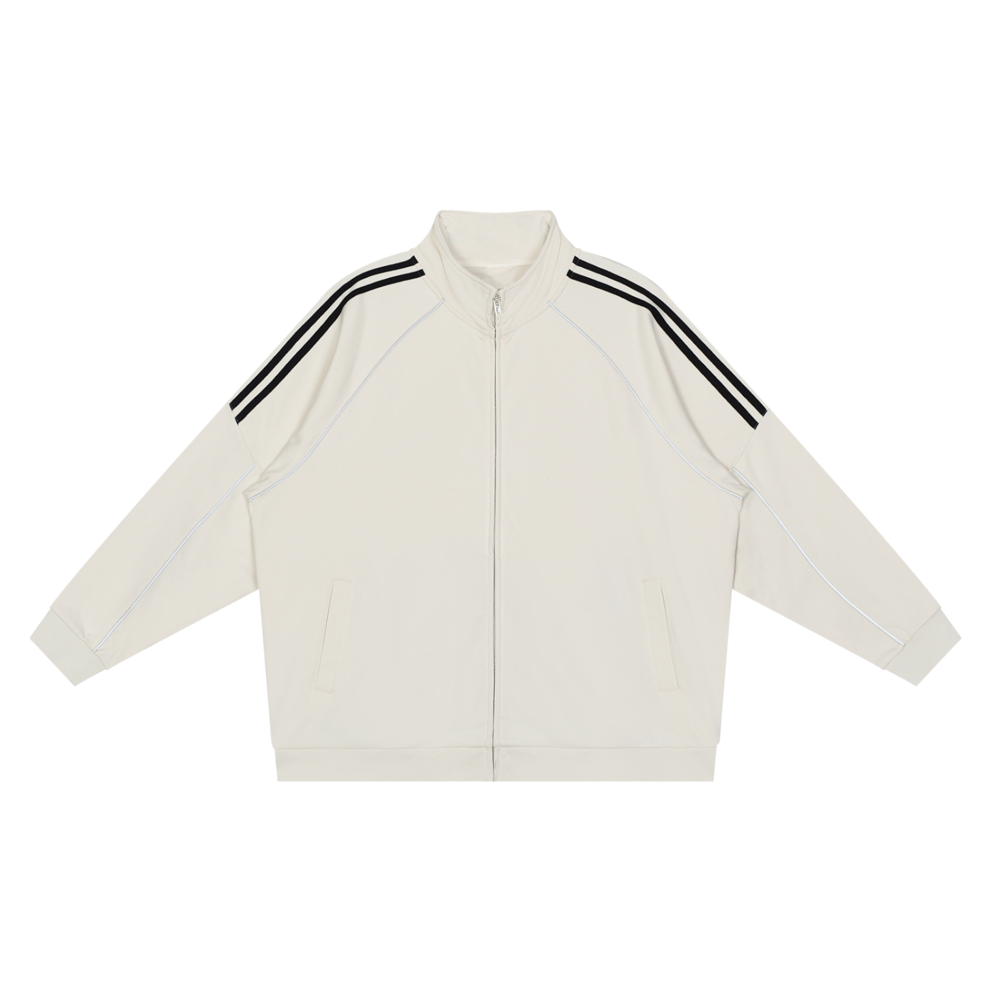 Waran Reflection Striped Raglan Sleeve  Jacket