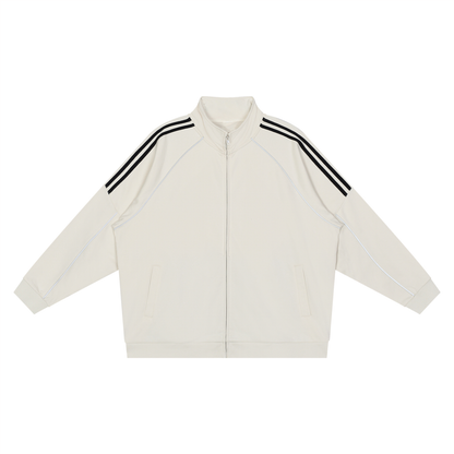 Waran Reflection Striped Raglan Sleeve  Jacket