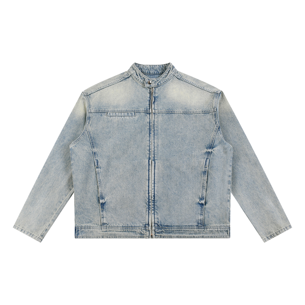 Waran Vintage Wash Zip Denim Jacket