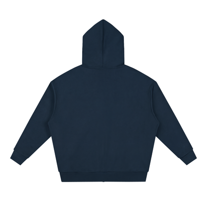 Unisex Loose Solid Full Zip Hoodie