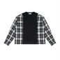 Unisex Plaid Panel Long Sleeve T-Shirt