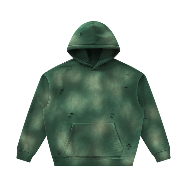 Waran Unisex Sunfade Frayed Fleece Hoodie 350GSM
