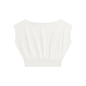 Women’s Boatneck Raw Edge Crop T-Shirt