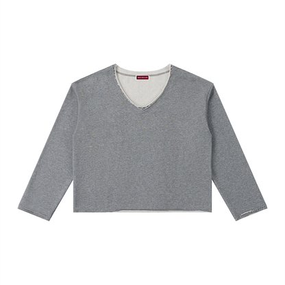 Women's Raw Hem Long Sleeve T-Shirt