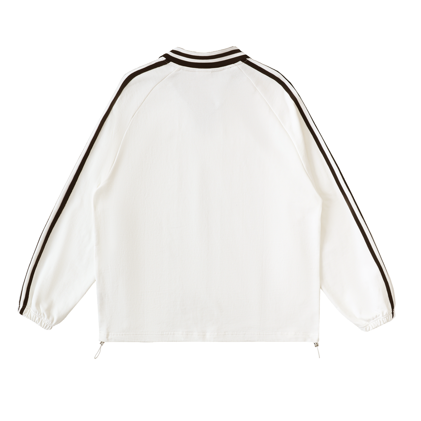 Waran Contrast Striped Lapel Collar Sweatshirt