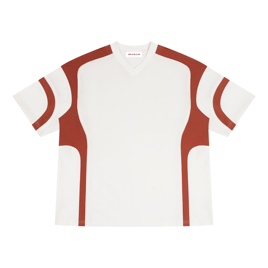 Waran Unisex Color Block V-Neck T-Shirt