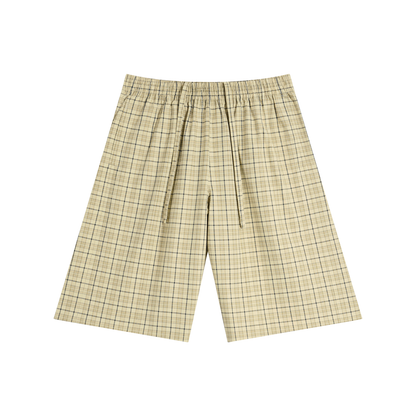 Unisex Plaid Wide Leg Shorts