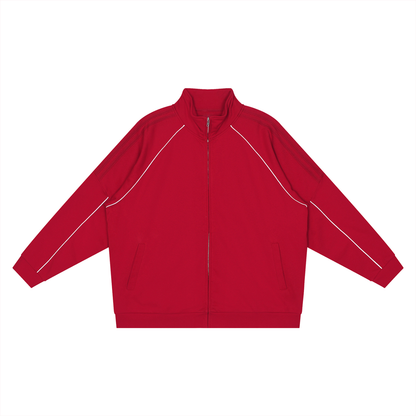 Waran Reflection Striped Raglan Sleeve  Jacket