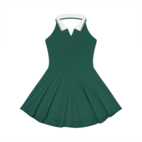 Waran Women’s Collared Halter A-Line Tennis Dress 210GSM
