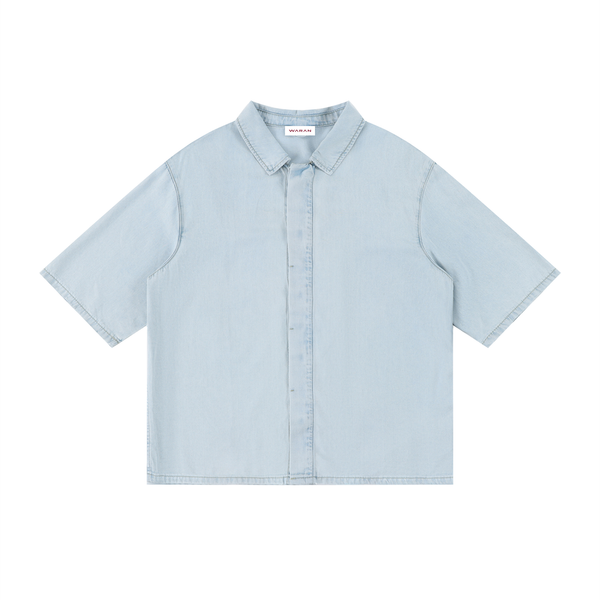 Waran Unisex Vintage Wash Drop Shoulder Lyocell Shirt