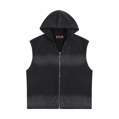 Débardeur à Capuche Zippé Lavé Waran Vintage 240GSM
