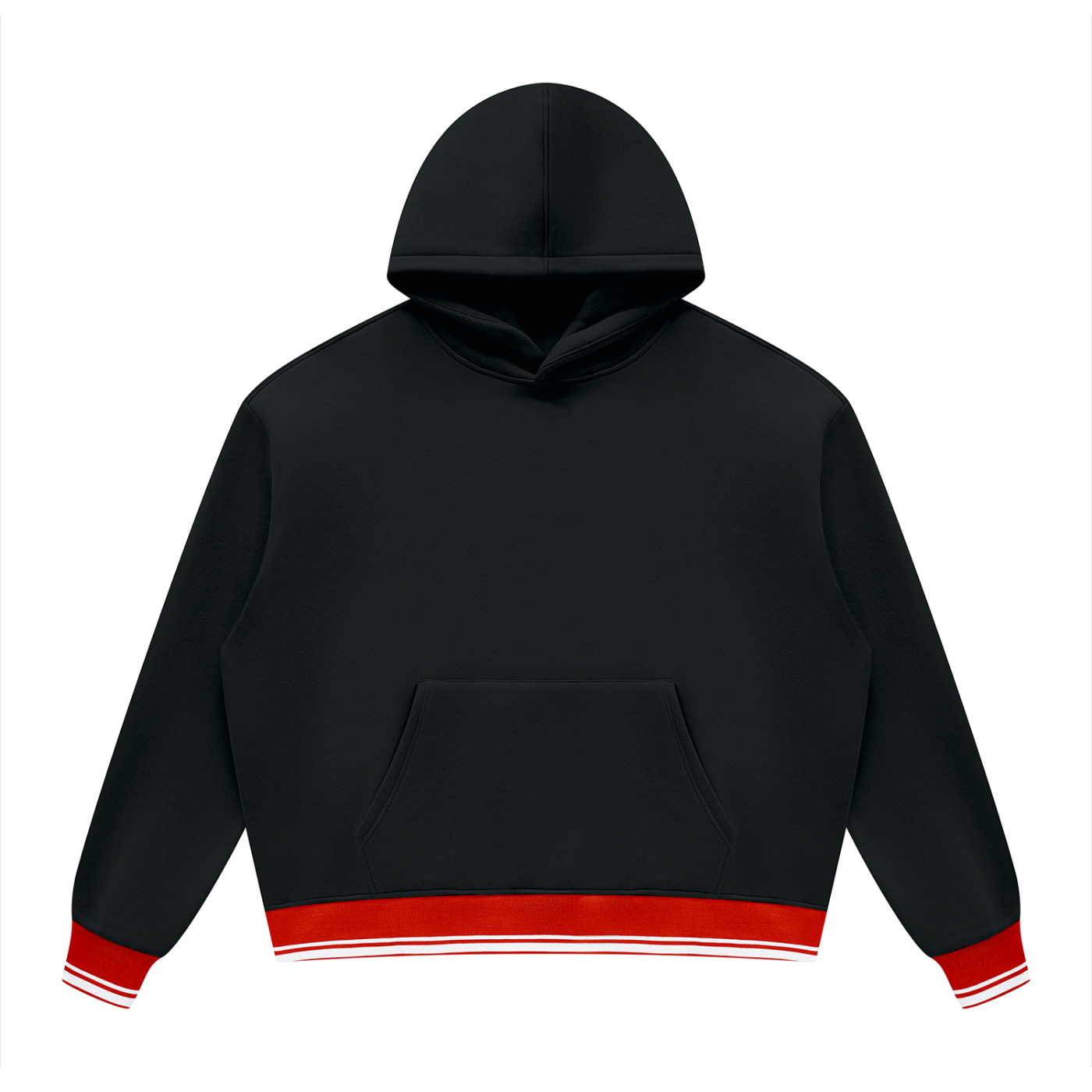 Unisex Oversized Color Block Fleece Hoodie
