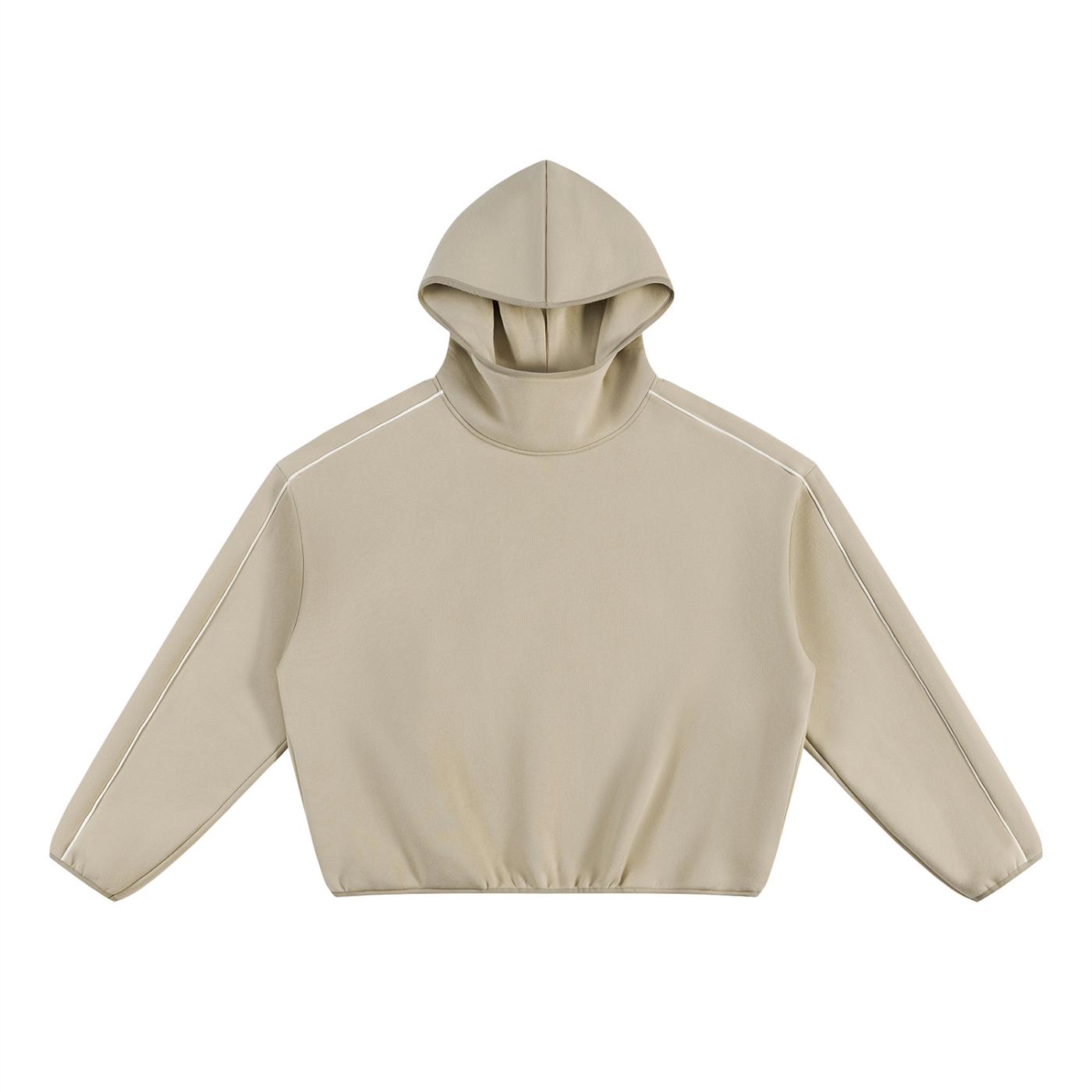 Unisex Boxy Piping Fleece Hoodie