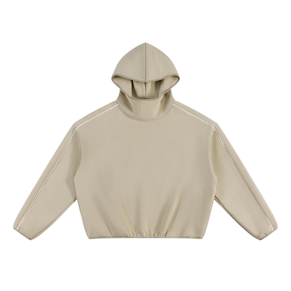 Unisex Boxy Piping Fleece Hoodie