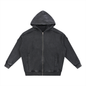 Snow Washed Tape Raw Edge Zip Hoodie