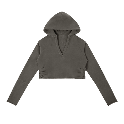 Vintage Washed Raw Edge Hoodie
