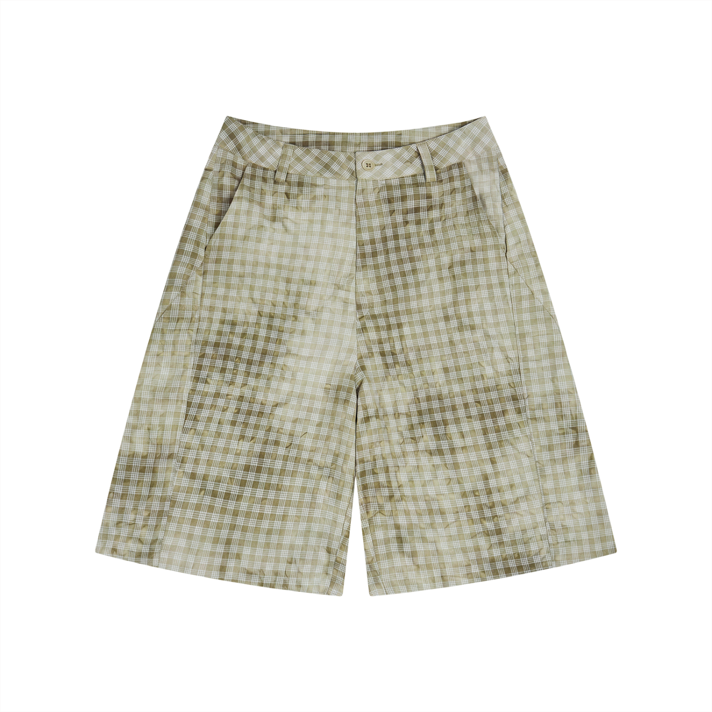 Waran Unisex Vintage Wash Plaid Shorts