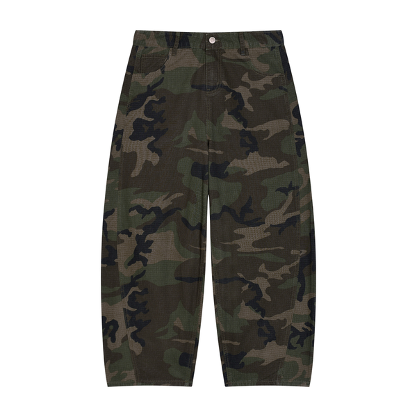 Waran Men’s Camo Barrel Leg Cargo Pants 200GSM