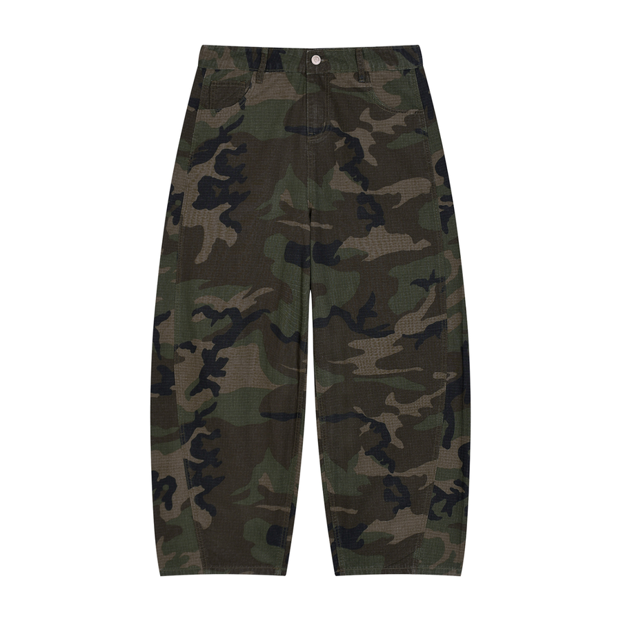 Waran Men’s Camo Barrel Leg Cargo Pants 200GSM
