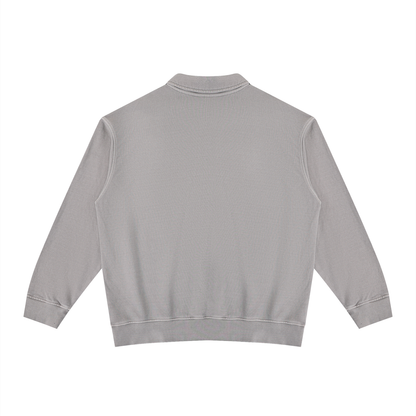 Unisex Vintage Wash Collared Sweatshirt