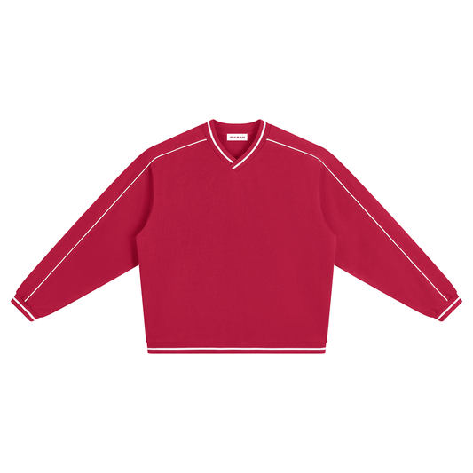 Unisex Color Block V-Neck Sweatshirt