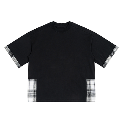Unisex Plaid Paneled T-Shirt