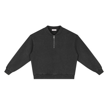 Vintage Wash Fleece Quarter Zip Sweatshirt