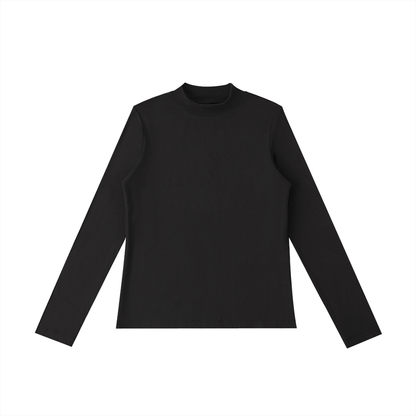 Mock Neck Long Sleeve T-Shirt