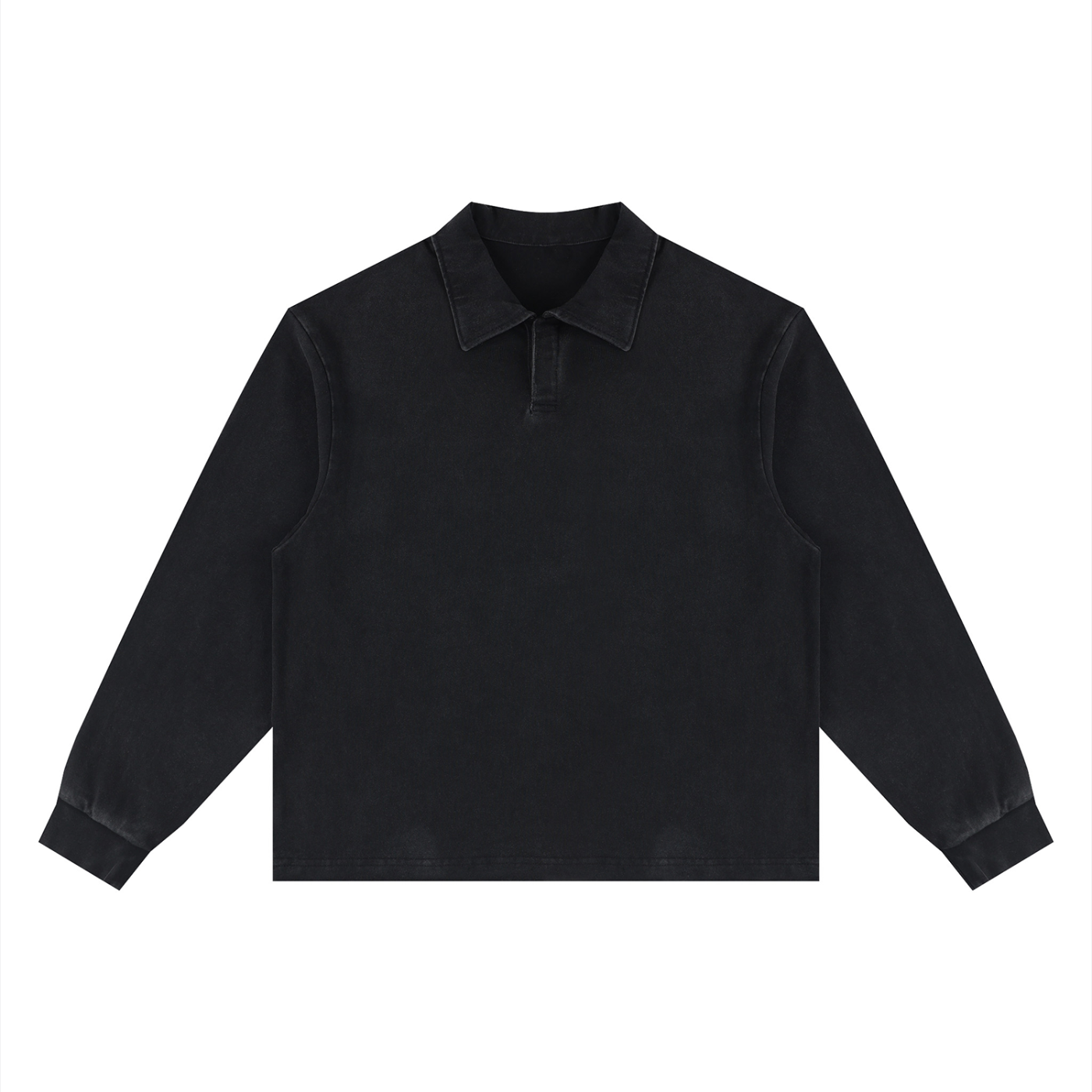 Unisex Loose Long Sleeve Polo Shirt