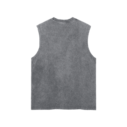 Waran Snow Washed Frayed Hem Tank Top 275GSM