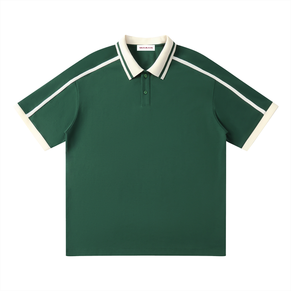 Waran Unisex Contrast Piping Polo Shirt