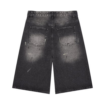 Men’s Vintage Wash Wide Leg Denim Shorts
