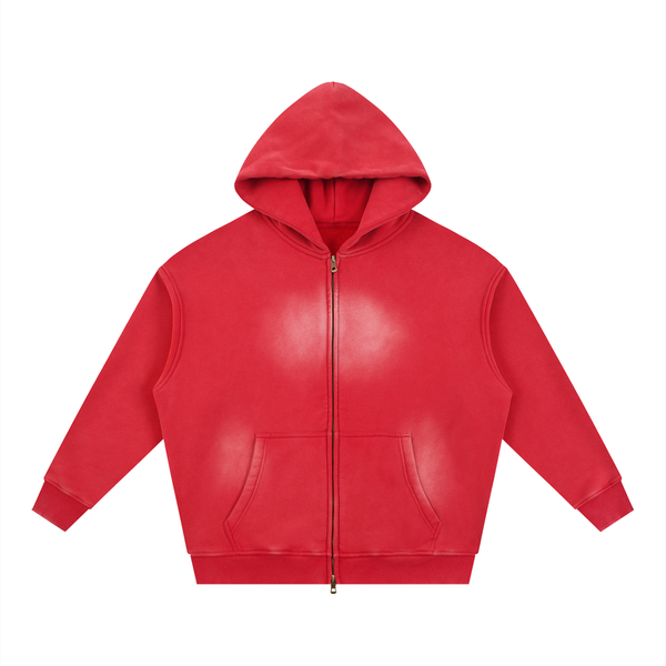 Waran Sunfade Two-way Zipper Boxy Fleece Hoodie
