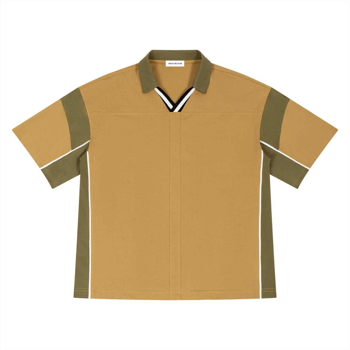 Unisex Boxy Color Block Polo Shirt