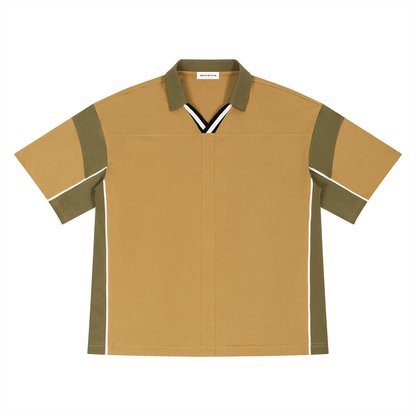 Unisex Boxy Color Block Polo Shirt